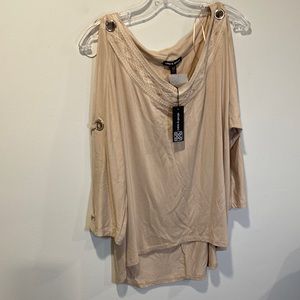 CABLE & GAUGE Women’s Beige 3/4 Sleeve Top Size L